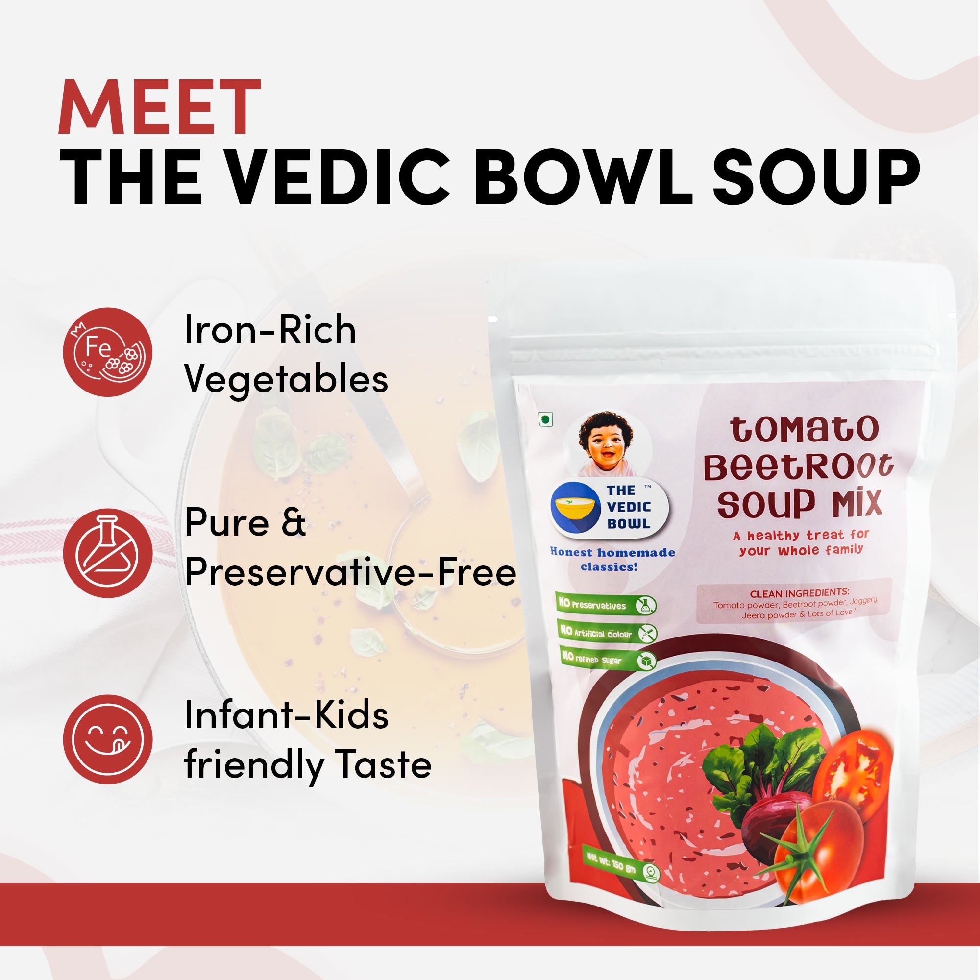 Tomato Beetroot Soup Mix - The Vedic Bowl